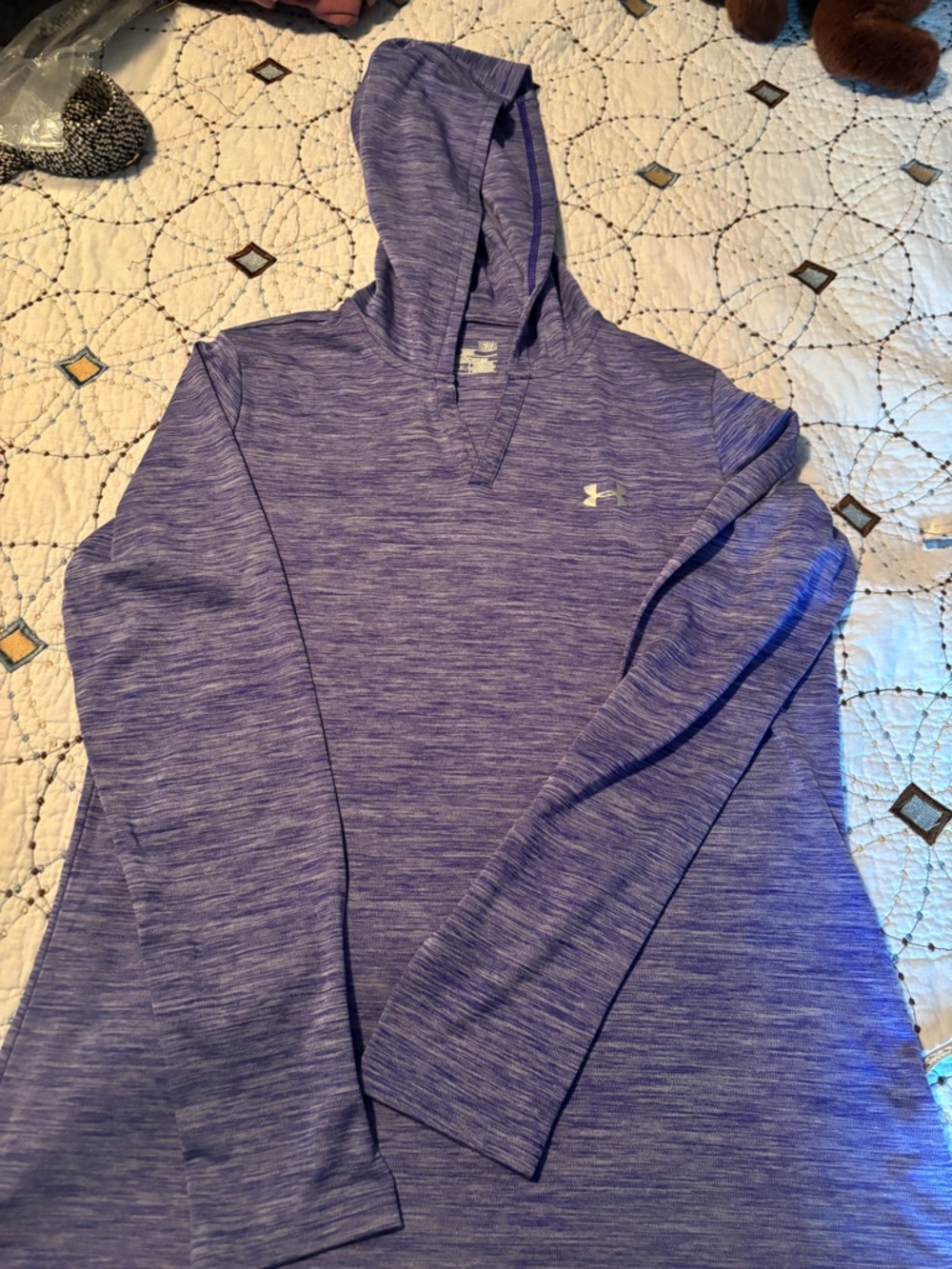 Under Armour Purple Heather Hooded Long-Sleeve Pullover